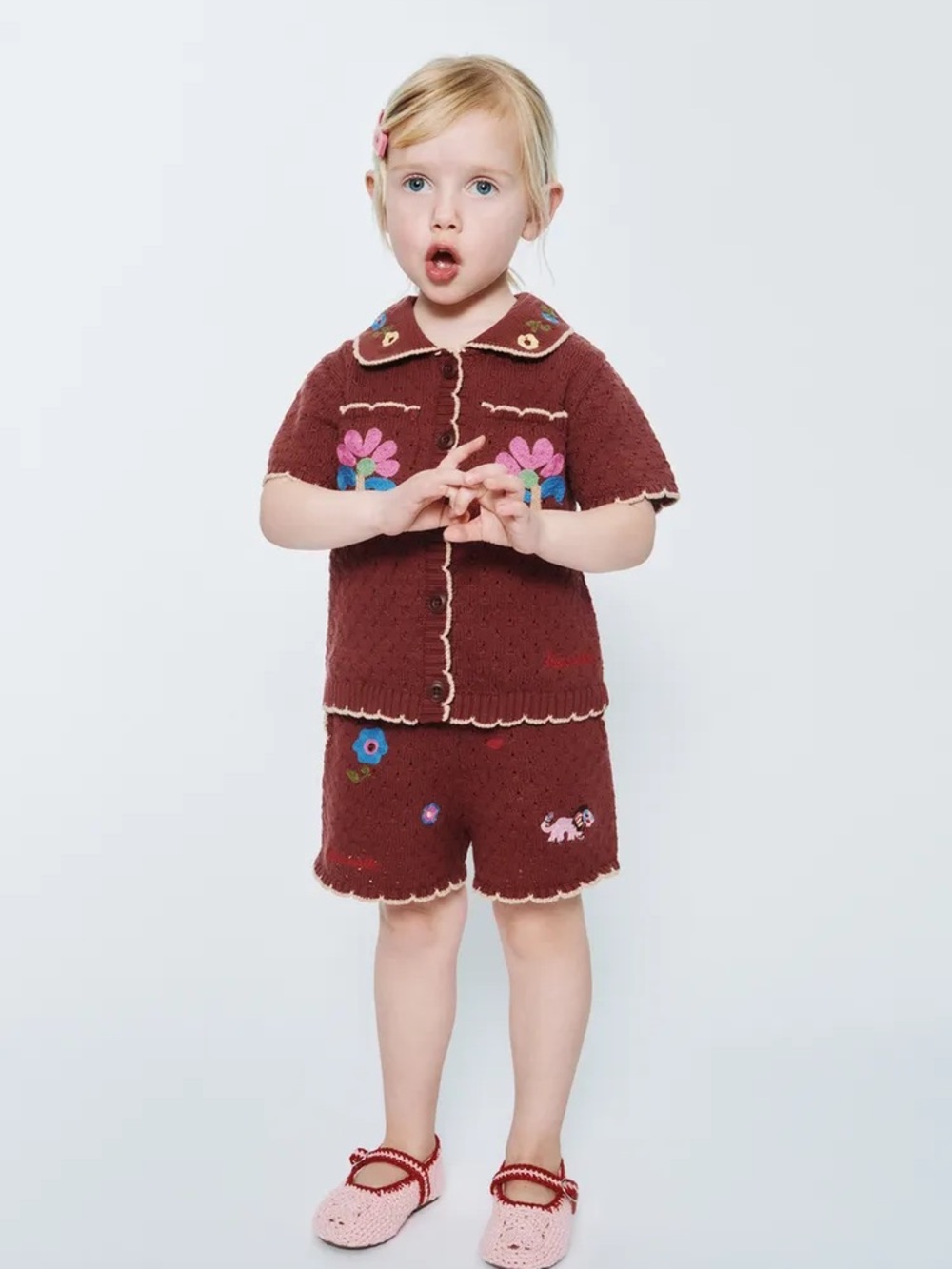NWT Rare Limited Edition SISSEL EDELBO X ZARA KIDS EMBROIDERED FLORAL KNIT SET